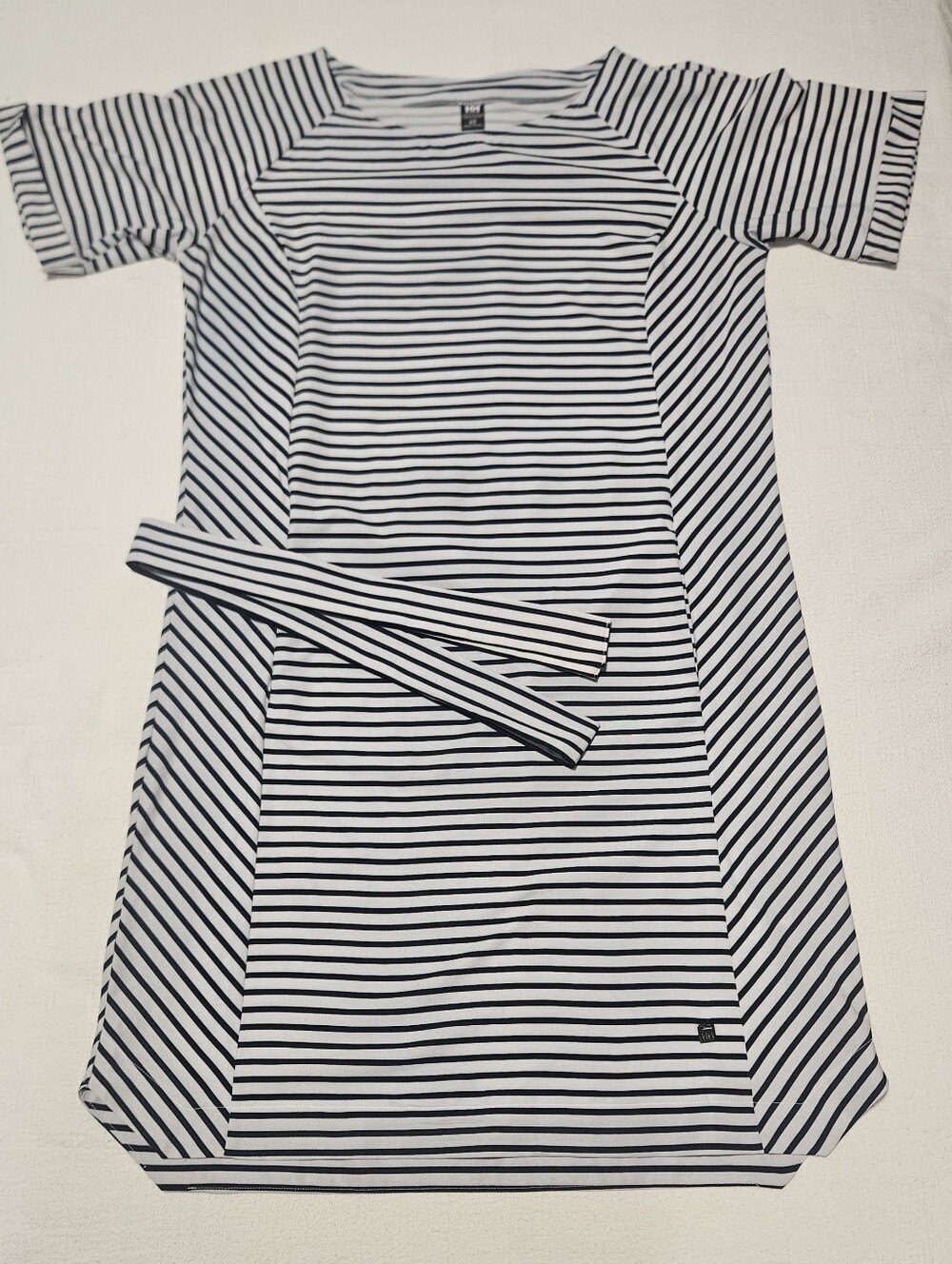 Helly Hansen Striped Short Sleeve Dress - Navy & White Size Large